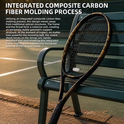 New Arrive Golden Dragon Tennis Racket with Free Bag Carbon Fiber White&Black 50-55lbs Tennis Racquets for Players